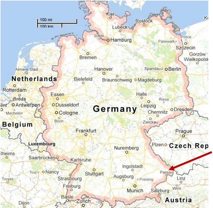 German map Passau
