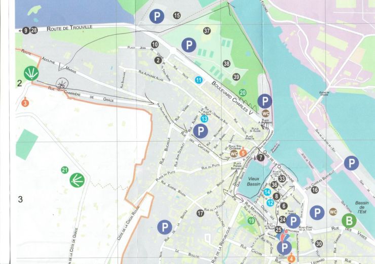 Honfleur tourist map 2a