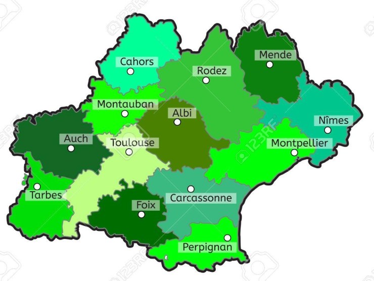 Occitania french region map