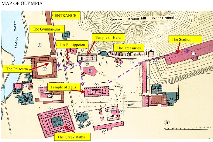 MAP OF OLYMPIA annotated