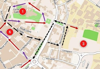 Canterbury stroll map aa