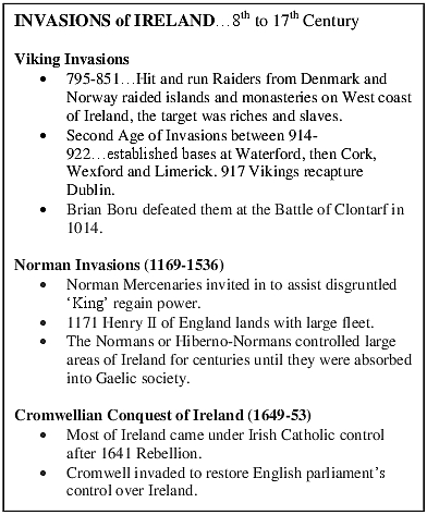 0 Invasions of Ireland